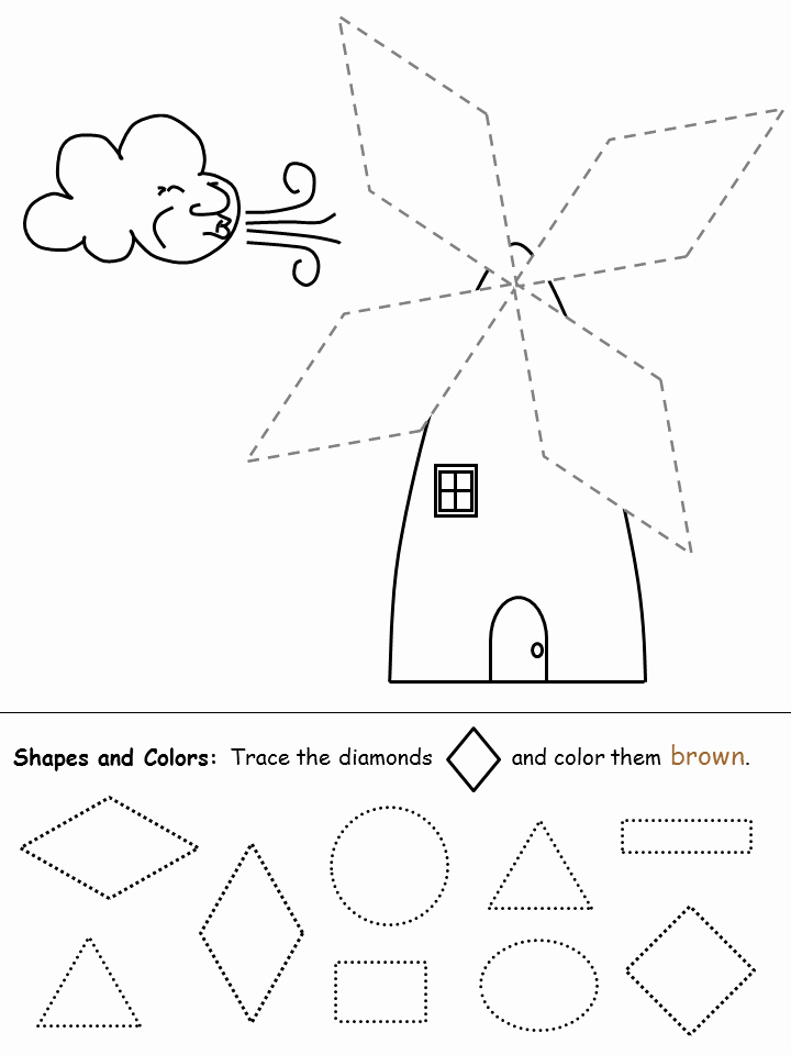 Diamond Worksheets for Preschool Luxury Diamonds Windmill