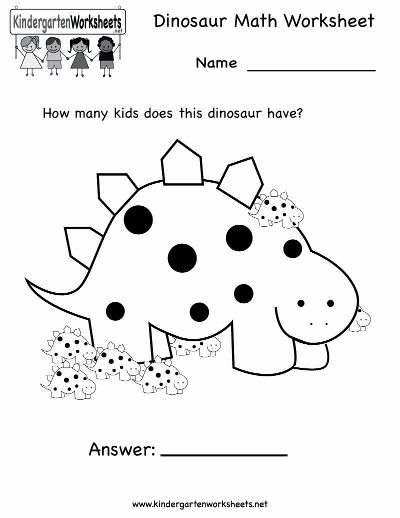 Dinosaur Worksheets for Kindergarten Beautiful 13 Best Of Dinosaur Math Worksheets Kindergarten