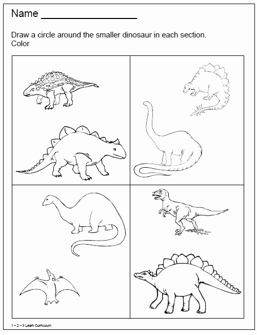 Dinosaur Worksheets for Kindergarten Best Of 1 2 3 Learn Curriculum Dinosaur Worksheets