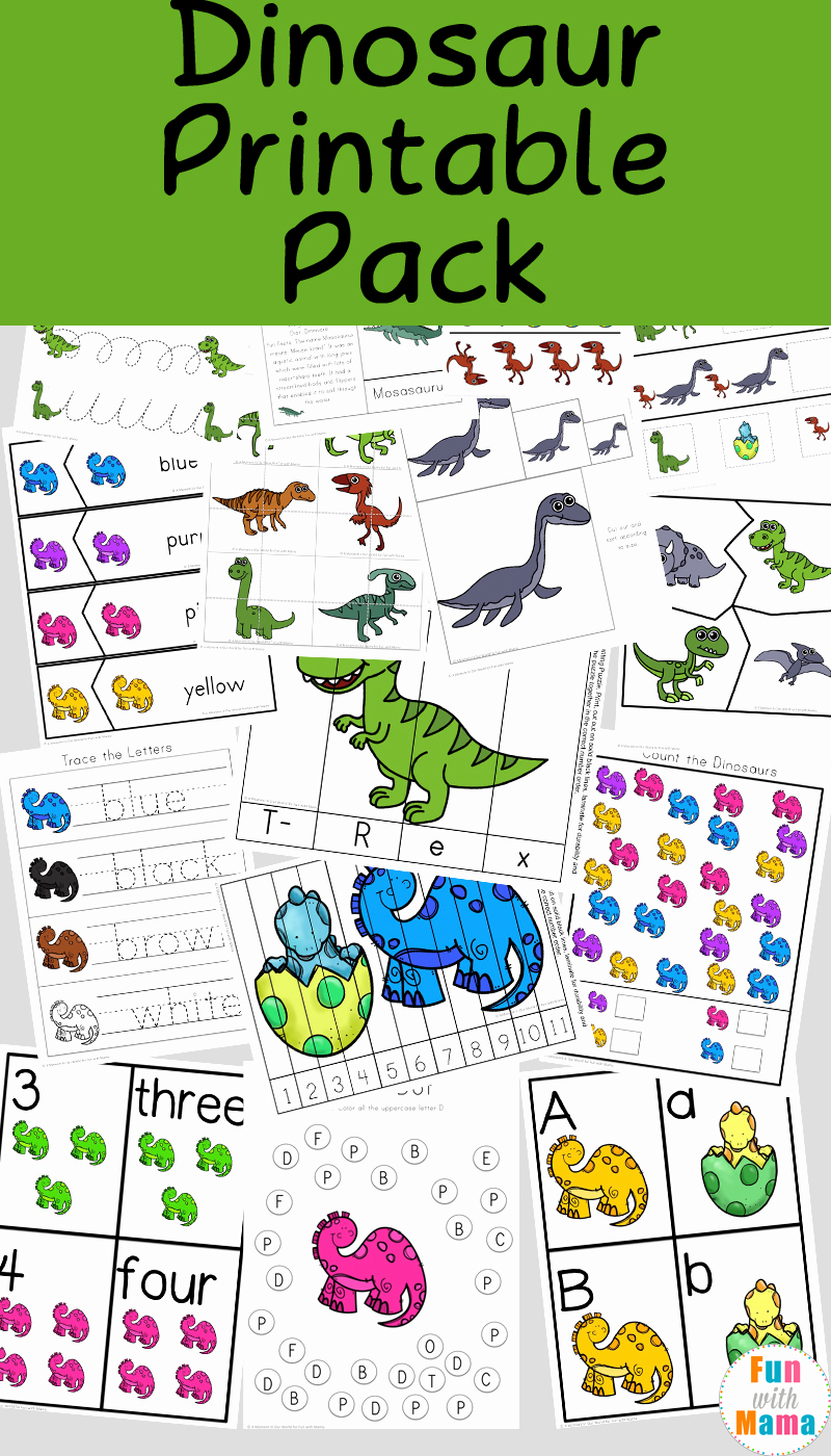 Dinosaur Worksheets for Kindergarten Unique Dinosaur Preschool Printable Pack Fun with Mama