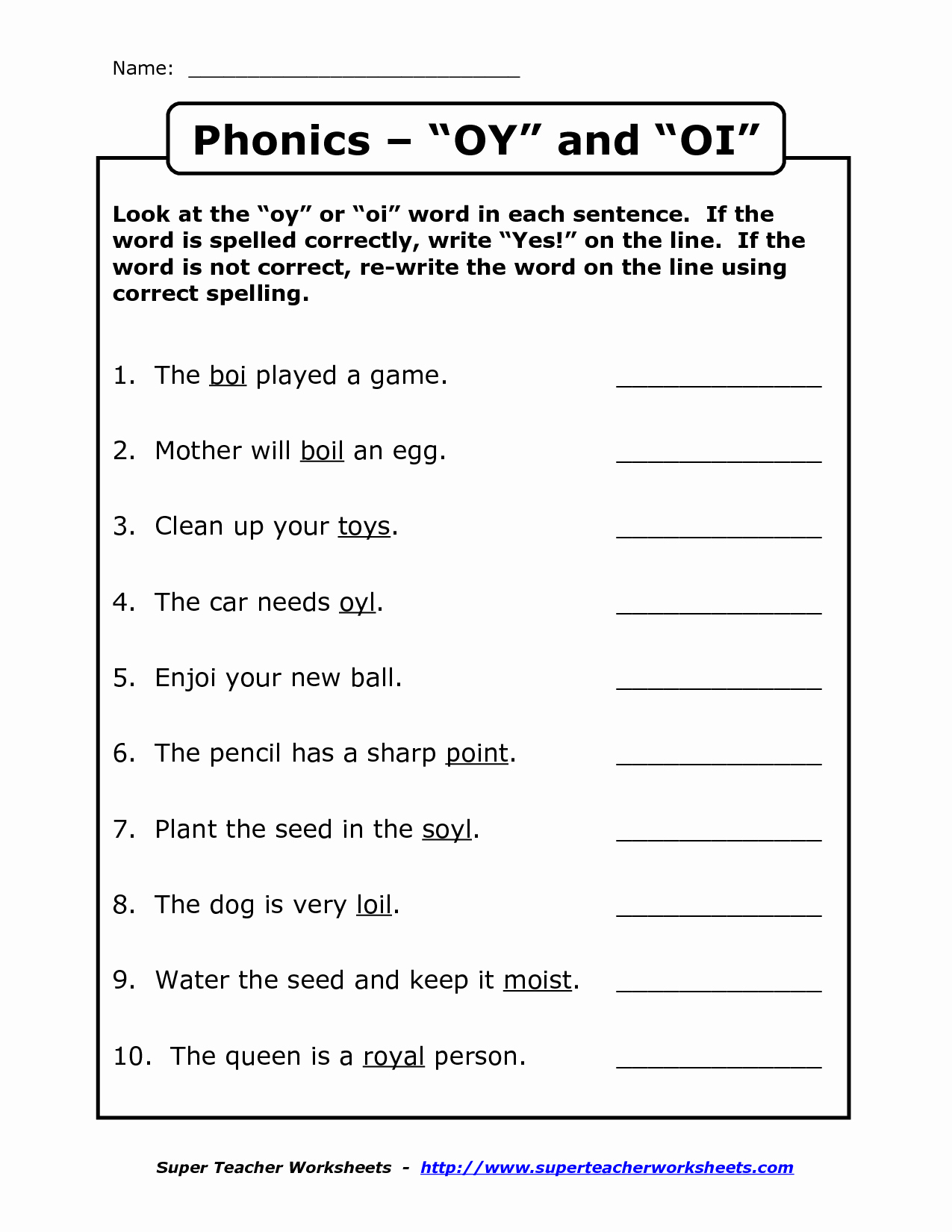 Diphthong Oi Oy Worksheets Inspirational 11 Best Of Oi Oy Worksheets Diphthongs Oi Oy Word
