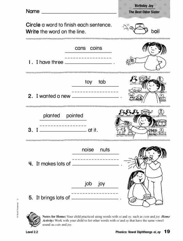 Diphthong Oi Oy Worksheets Unique Phonics Vowel Diphthongs Oi Oy Worksheet for 1st 2nd