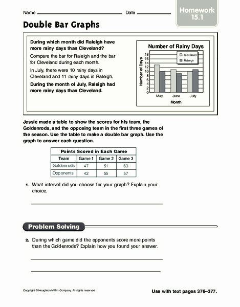 Double Bar Graphs Worksheet New Double Bar Graphs Worksheet for 4th Grade