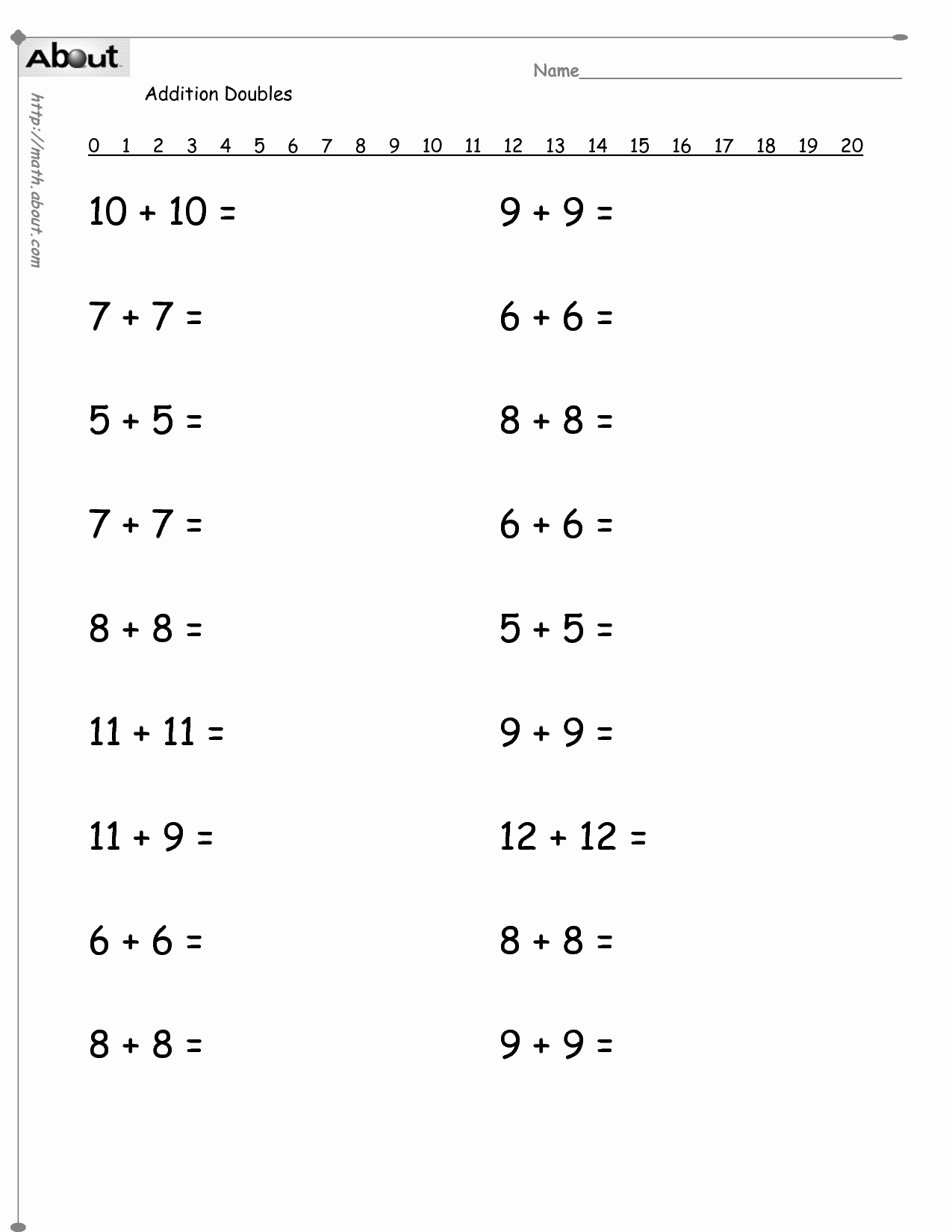 Double Facts Worksheets Best Of 15 Best Of Printable Double Digit Addition