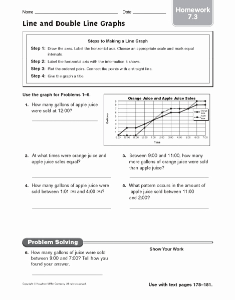 Double Line Graph Worksheets New Line and Double Line Graphs Homework 7 3 Worksheet for