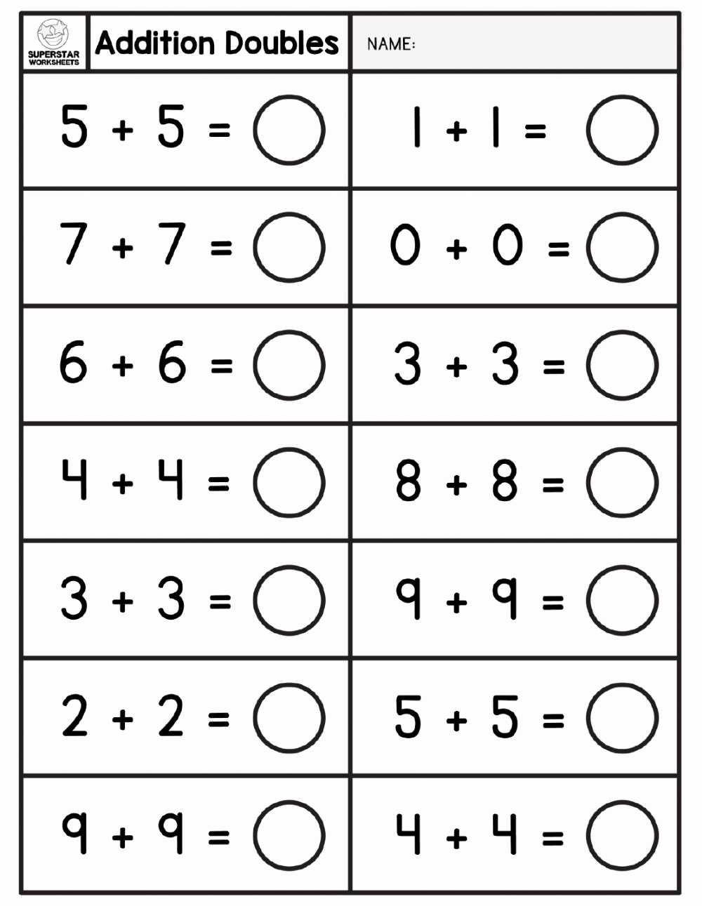 Doubles Addition Worksheet Best Of 30 Doubles Addition Worksheet