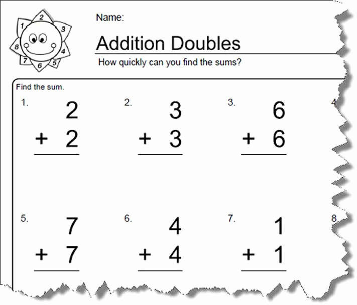 Doubles Addition Worksheet Best Of Worksheets for Elementary Math Doubles Addition