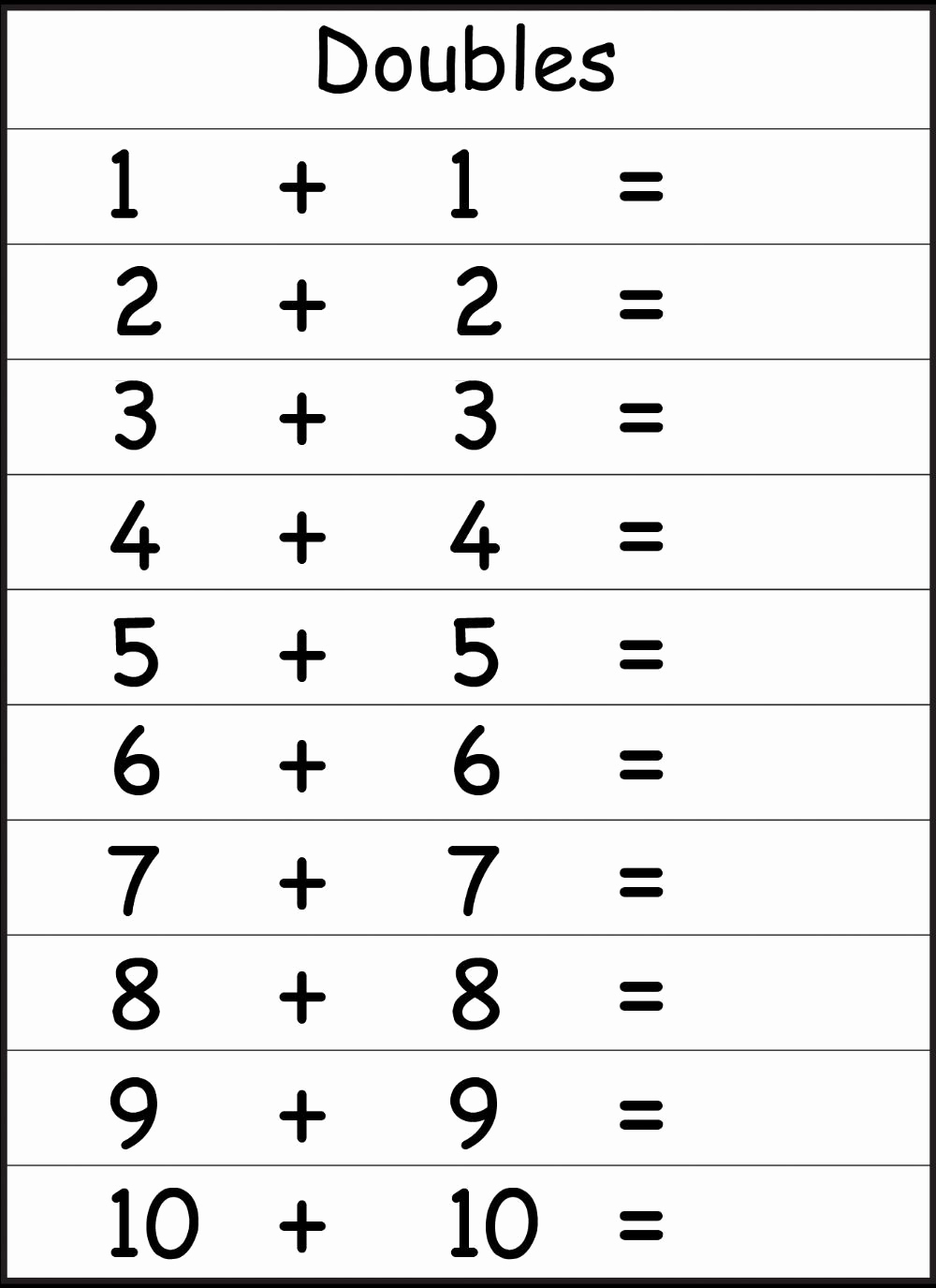 Doubles Addition Worksheet Luxury 30 Addition Doubles Worksheet