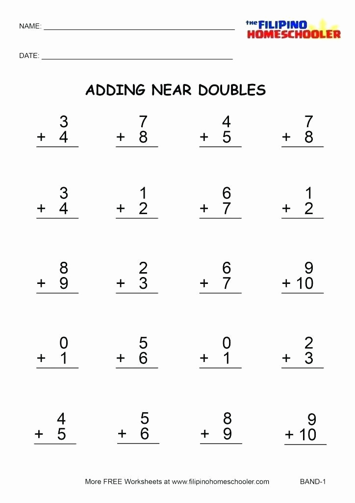 Doubles Math Facts Worksheet Luxury Doubles Math Worksheet Adding for Kindergarten Doubles