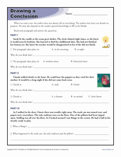 Drawing Conclusions Worksheets 4th Grade Lovely Drawing Conclusions Worksheets for 4th Grade
