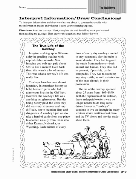 Drawing Conclusions Worksheets 4th Grade Luxury Interpret Information Draw Conclusions Worksheet for 4th