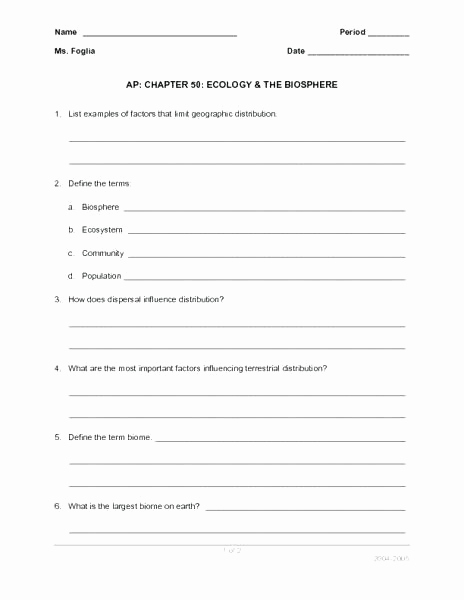 Ecology Worksheets Middle School Best Of Ecology Worksheets Middle School