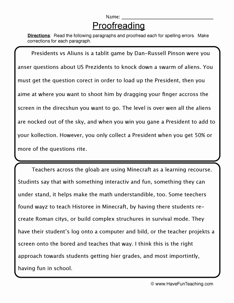 Editing and Proofreading Worksheets Beautiful Editing and Proofreading Exercises Copywritingname Web