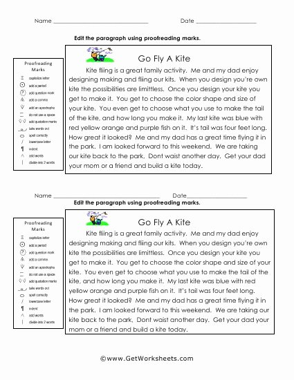 Editing and Proofreading Worksheets Elegant Printable Editing Worksheets