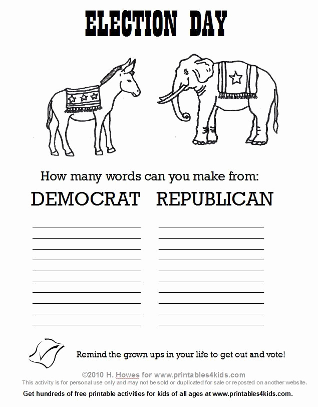 Election Day Worksheets Beautiful 18 Best Elections Images On Pinterest