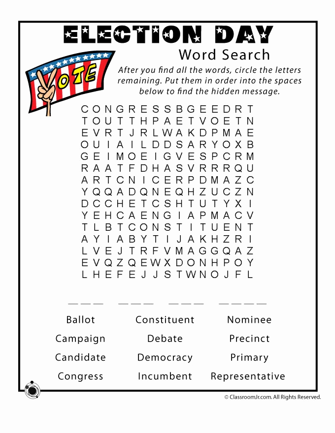 Election Day Worksheets Fresh Election Day Word Search Worksheet