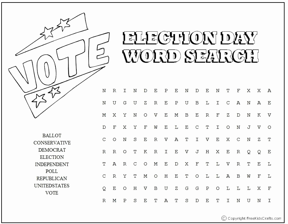 Election Day Worksheets New Election Day Word Search