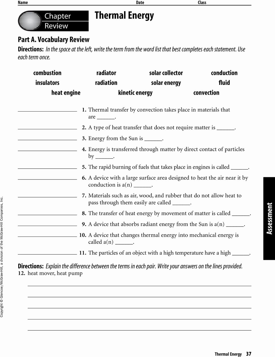 Energy 4th Grade Worksheets Inspirational Heat Transfer Worksheet Middle School thermal Energy