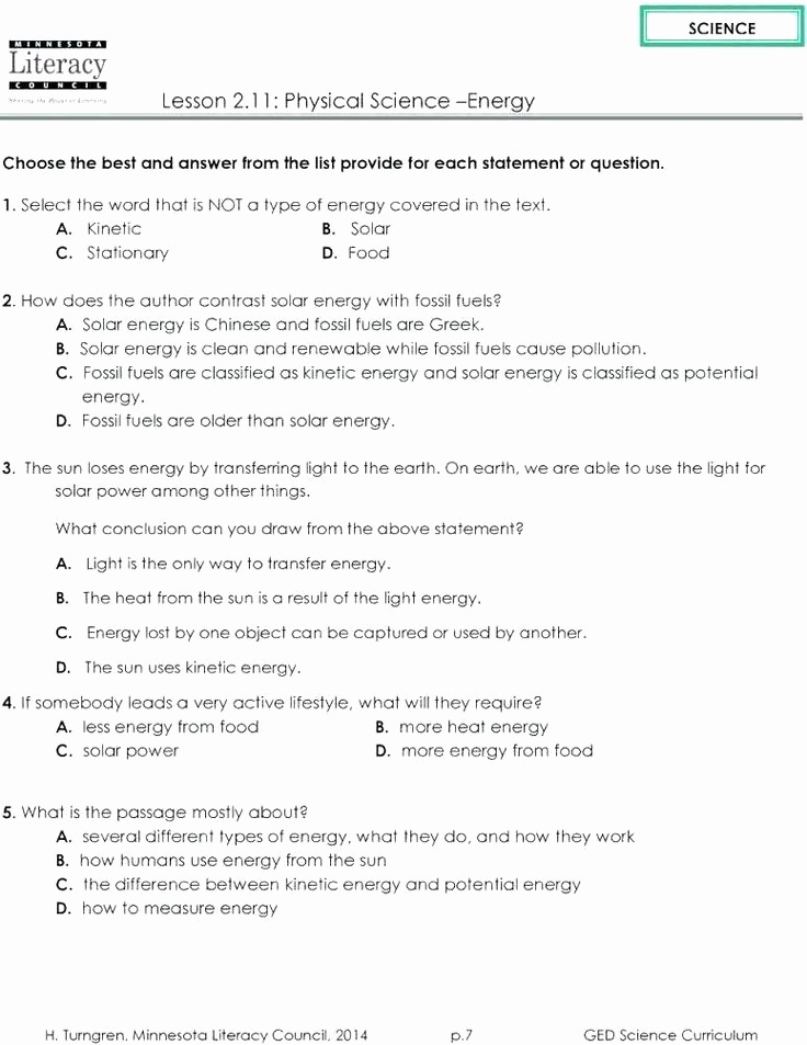 Energy 4th Grade Worksheets Lovely Energy Worksheets for 4th Grade Science Energy Worksheets