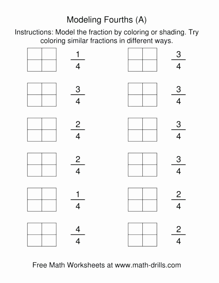 Equivalent Fractions Coloring Worksheet Lovely Equivalent Fractions Worksheets 5th Grade Model Fourths