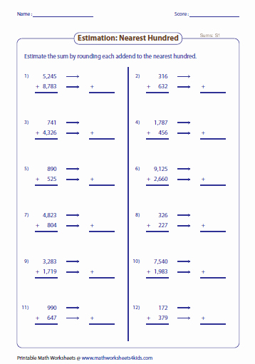 Estimate Sums Worksheet Best Of Estimating Sums &amp; Differences Worksheets