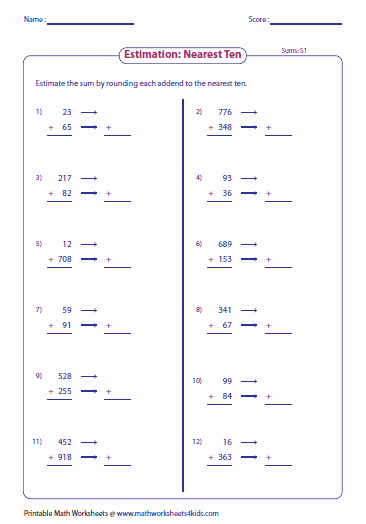 Estimate Sums Worksheet Elegant Estimating Sums &amp; Differences Worksheets