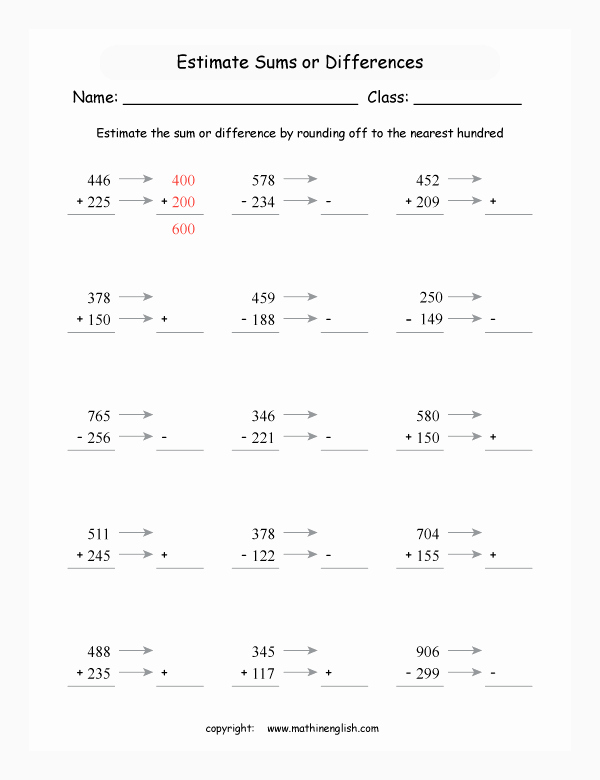 Estimate Sums Worksheet Inspirational Printable Primary Math Worksheet for Math Grades 1 to 6