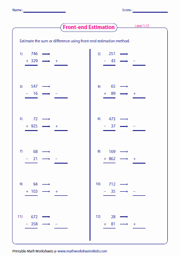 Estimate Sums Worksheet Lovely Estimating Sums &amp; Differences Worksheets