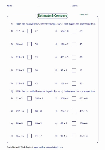 Estimation Worksheets for 3rd Grade Awesome Estimation Worksheets for 3rd Grade Multiplication Using