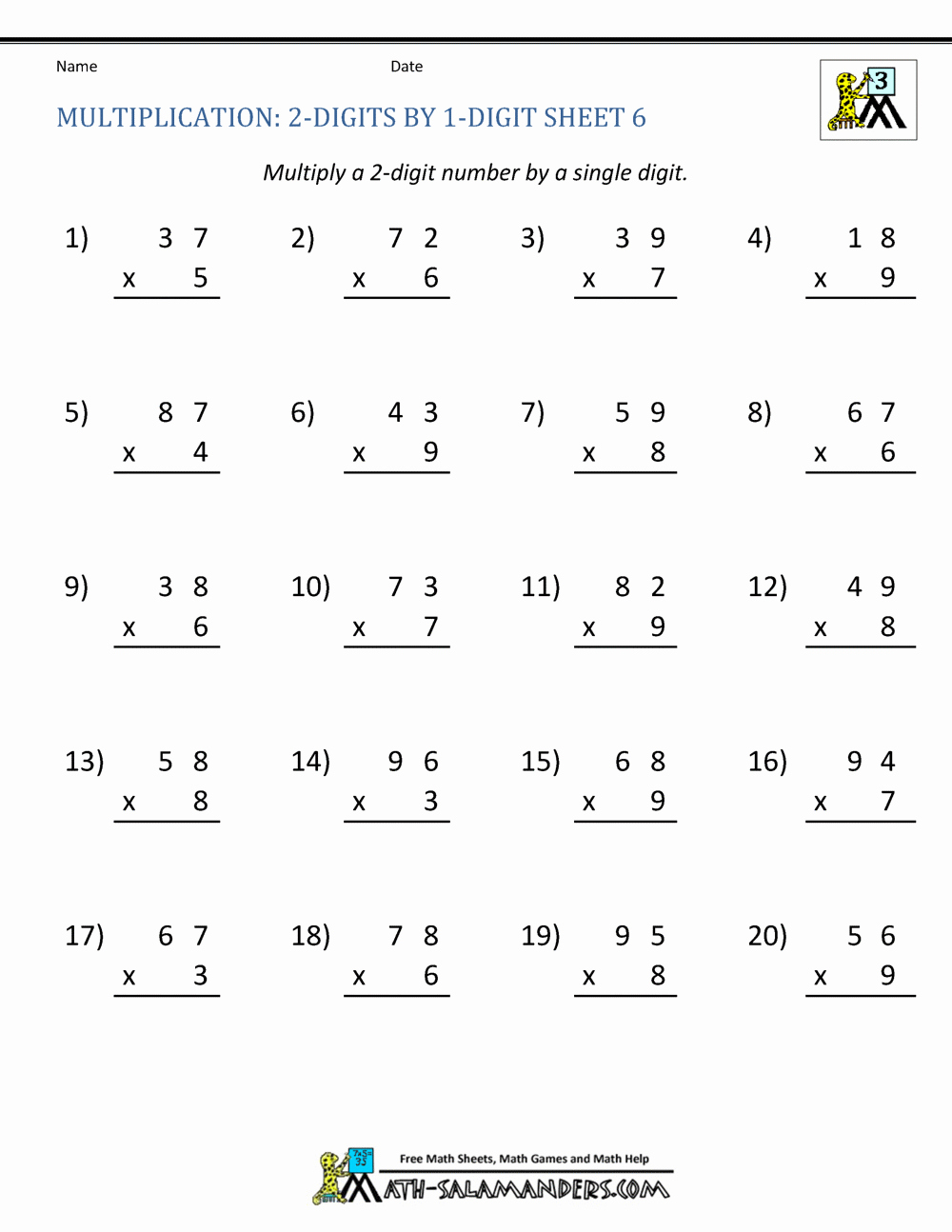 Estimation Worksheets for 3rd Grade Inspirational Multiplication Practice Worksheets Grade 3