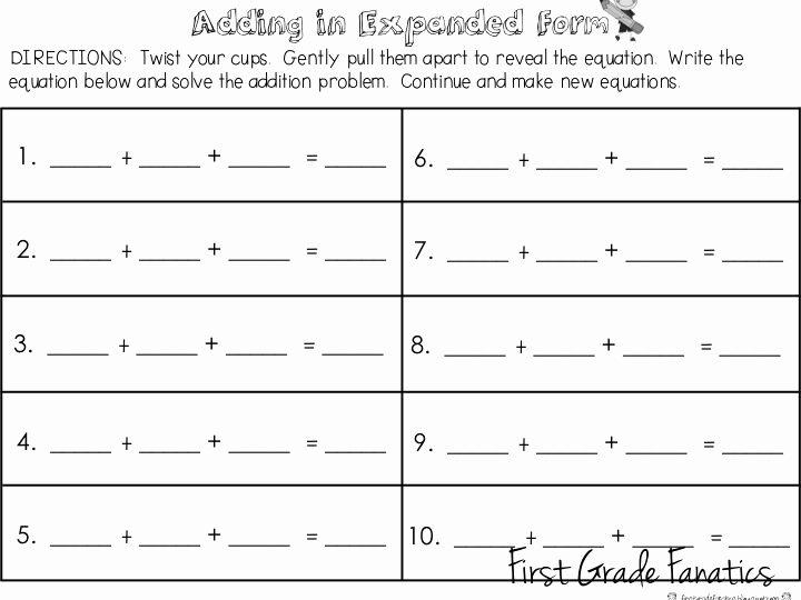 Expanded form Worksheets 1st Grade Awesome First Grade Fanatics Planning for Place Value