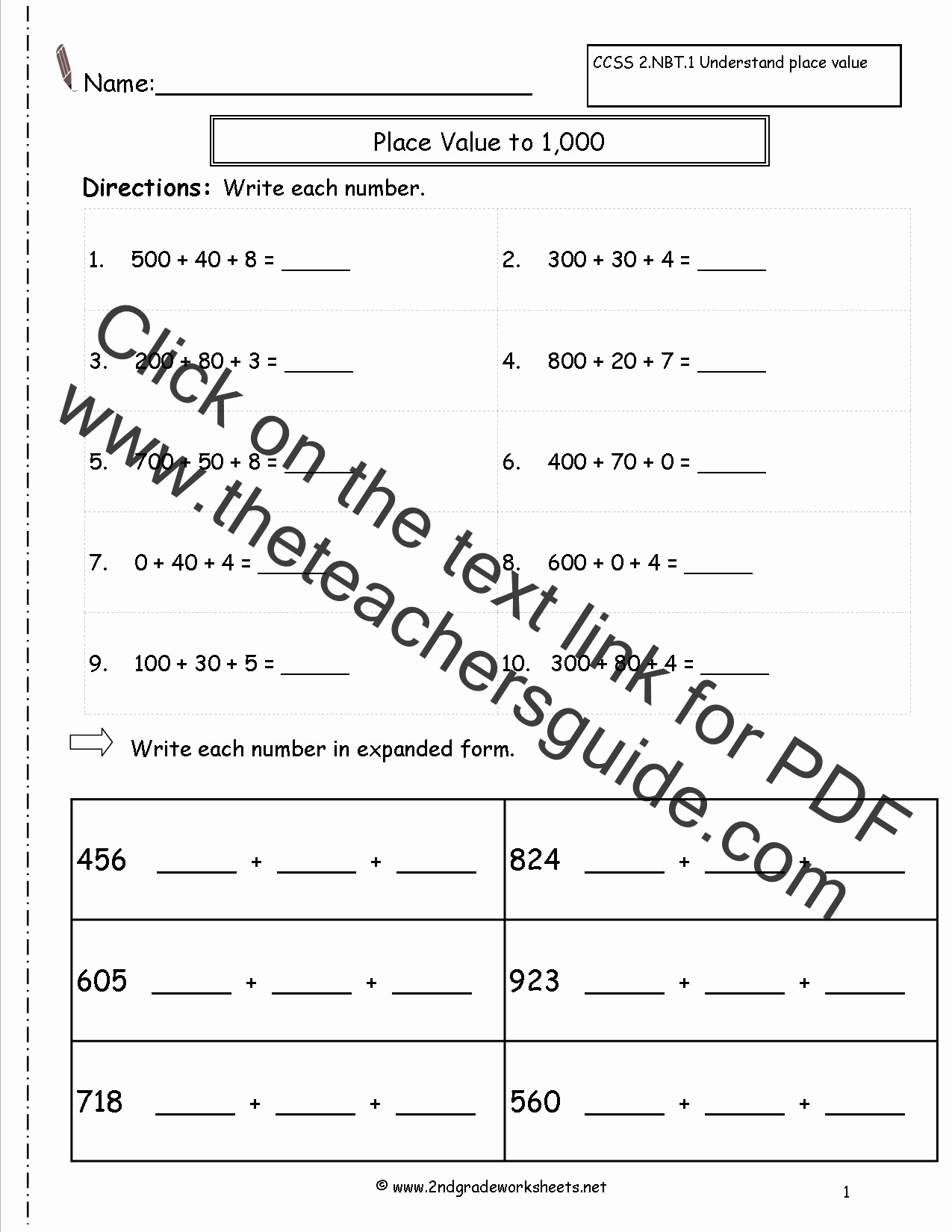 Expanded form Worksheets 1st Grade Best Of Expanded form First Grade Powerpoint Place Value Anchor