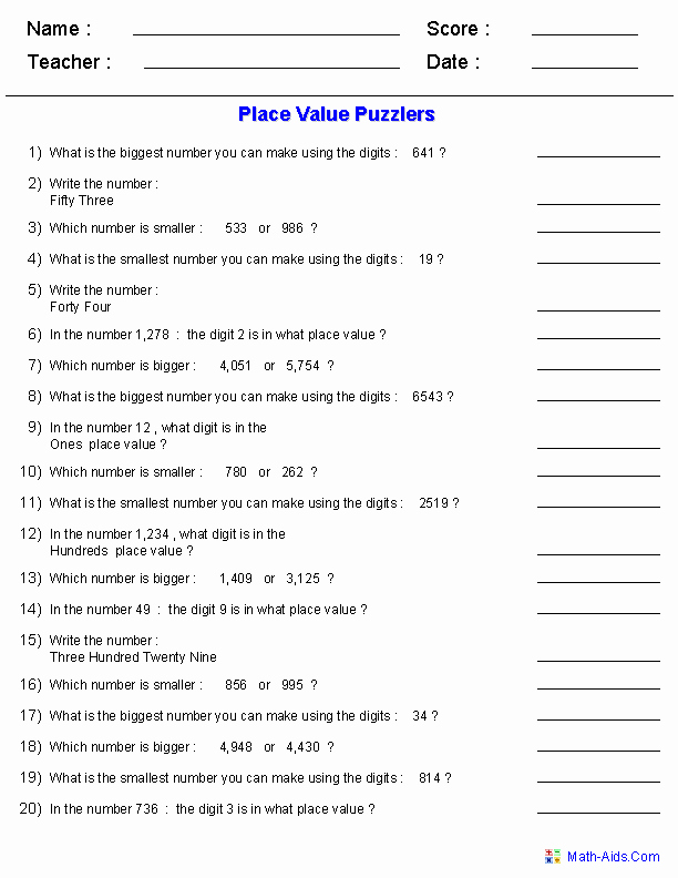 Expanded form Worksheets 1st Grade Fresh 1st Grade Place Value Worksheets Pdf Tutorial Worksheet