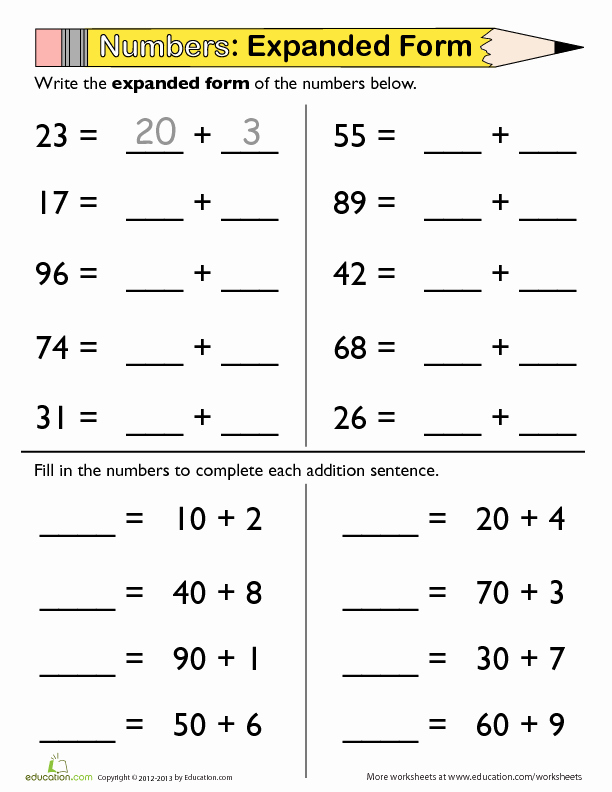 Expanded form Worksheets 1st Grade Fresh Pin by Lvsd On Add Game
