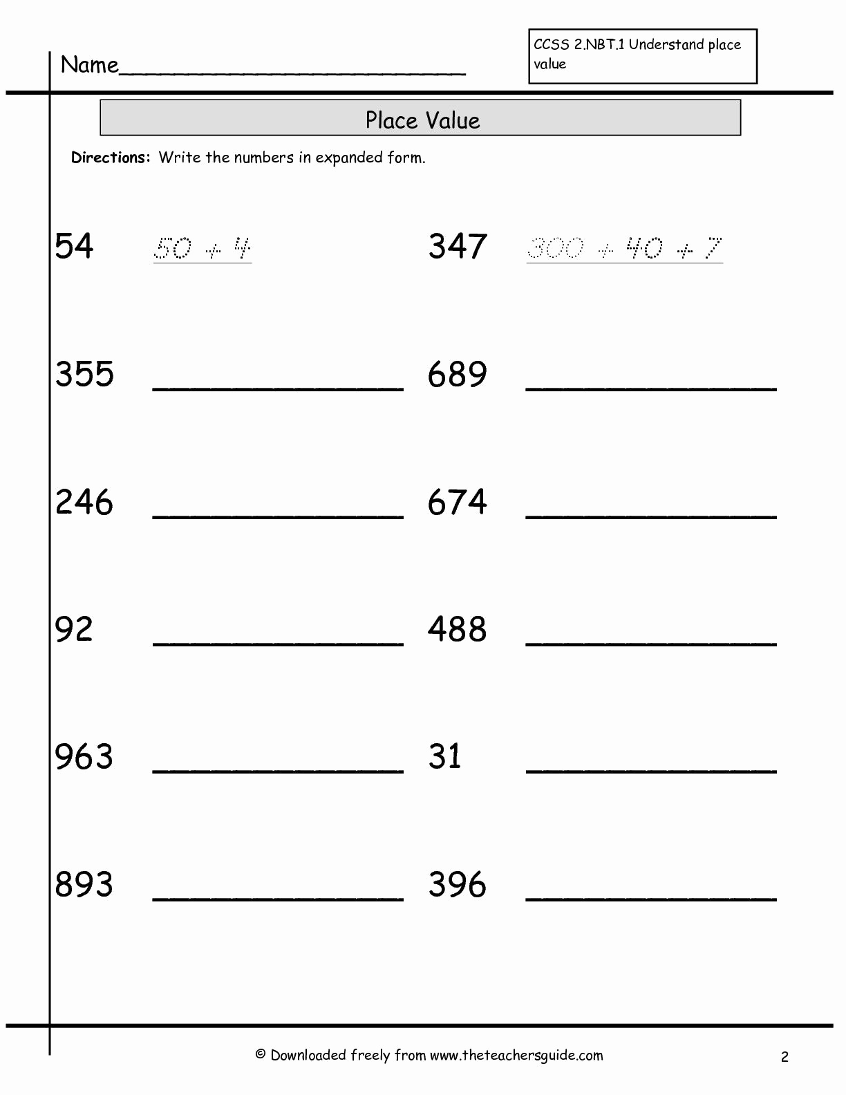 Expanded Notation Worksheets Beautiful 20 Expanded Notation Worksheets 3rd Grade