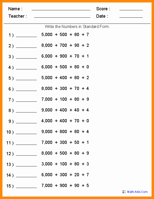 Expanded Notation Worksheets Best Of Expanded Notation Worksheets