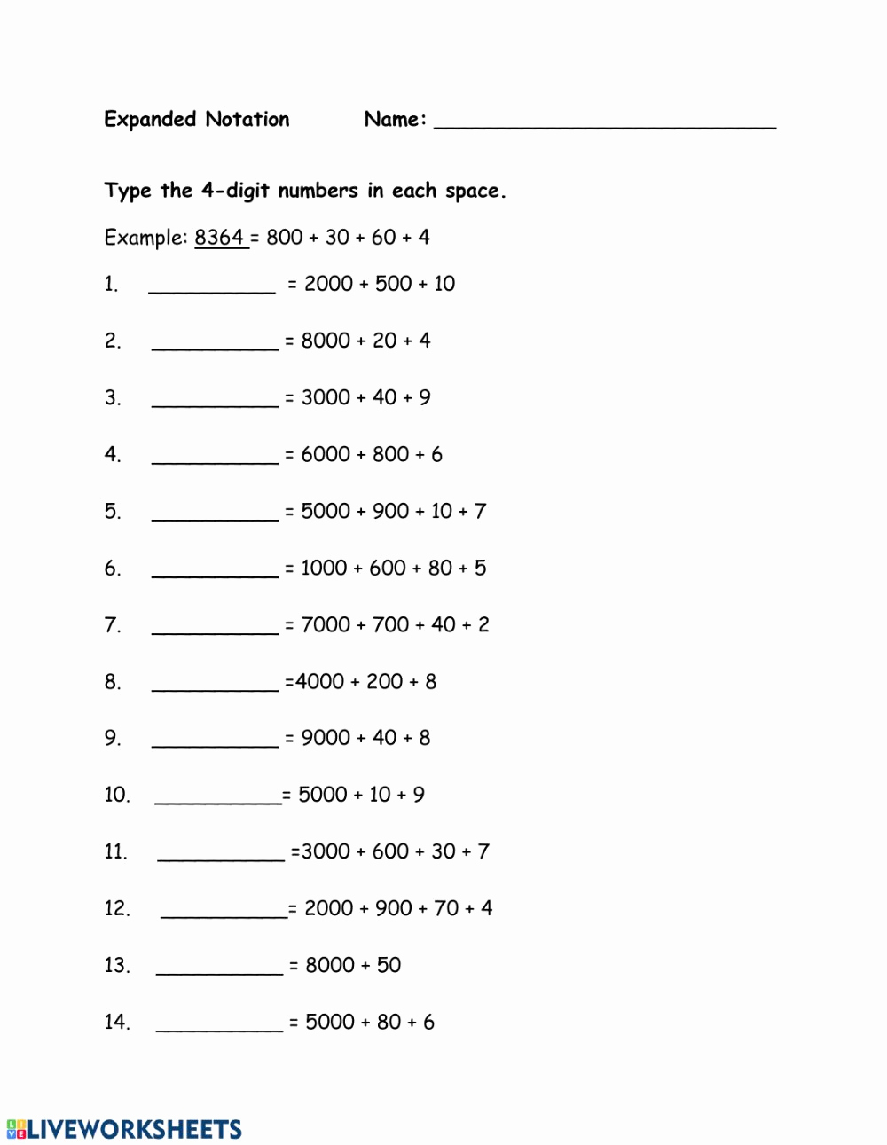Expanded Notation Worksheets Best Of Numbers and Numeration Worksheets for Grade 4