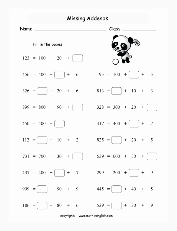 Expanded Notation Worksheets Best Of Printable Primary Math Worksheet for Math Grades 1 to 6
