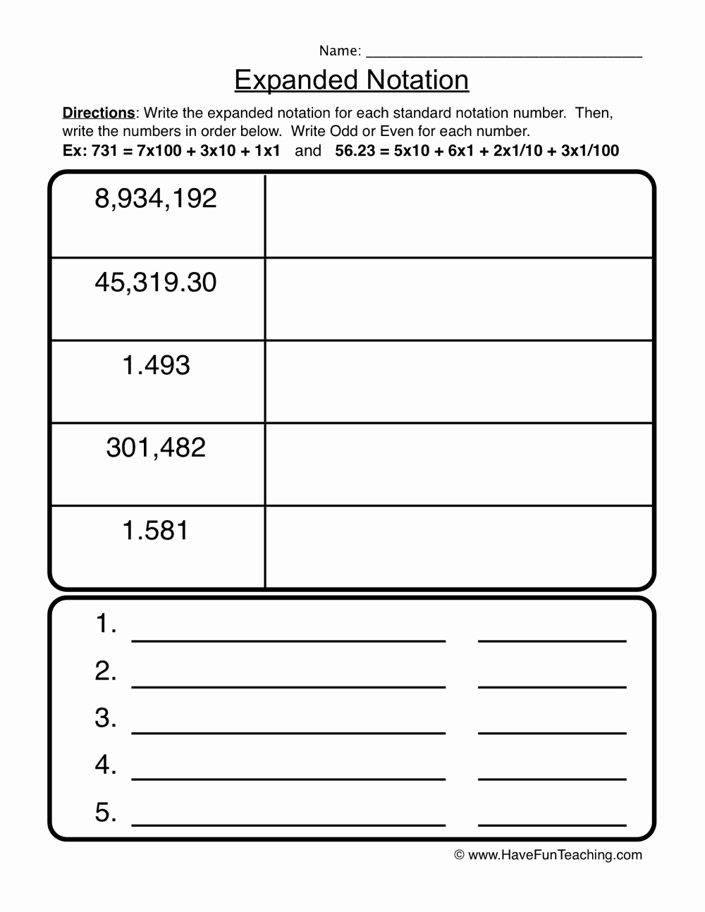 Expanded Notation Worksheets Luxury Expanded Notation Place Value Worksheet • Have Fun Teaching