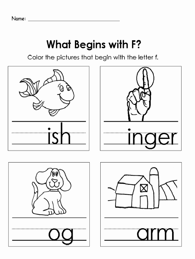 F Worksheets for Preschool Luxury Letter F Worksheet What Begins with F Preschool Crafts