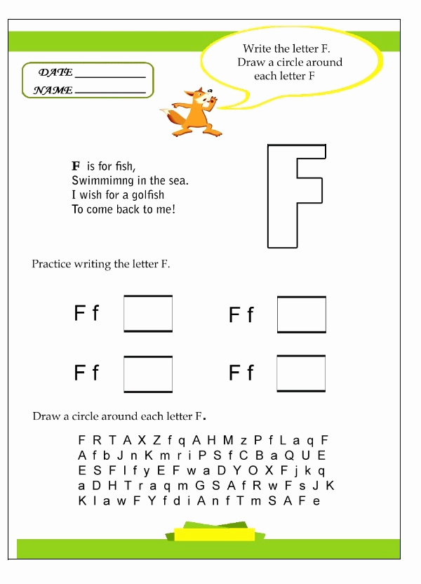 F Worksheets for Preschool New Write the Letter F Worksheet Preschool Crafts