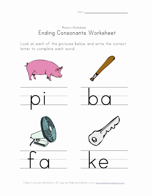 Final Consonant Deletion Worksheet Unique Learn Ending Consonants Worksheet E