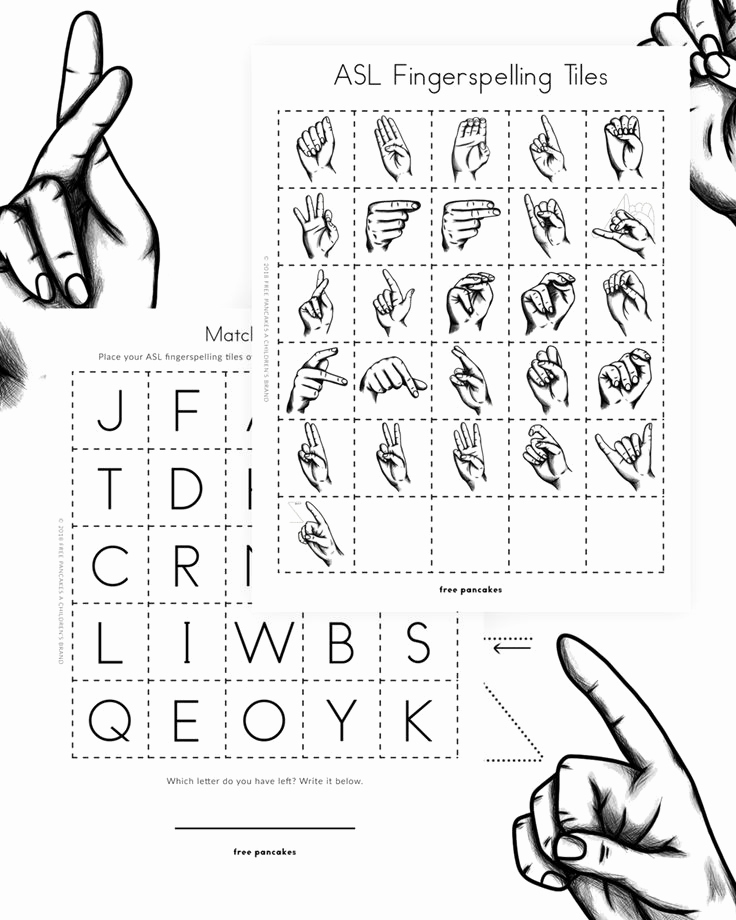 Fingerspelling Practice Worksheets Unique asl Alphabet Fingerspelling Printable Activity