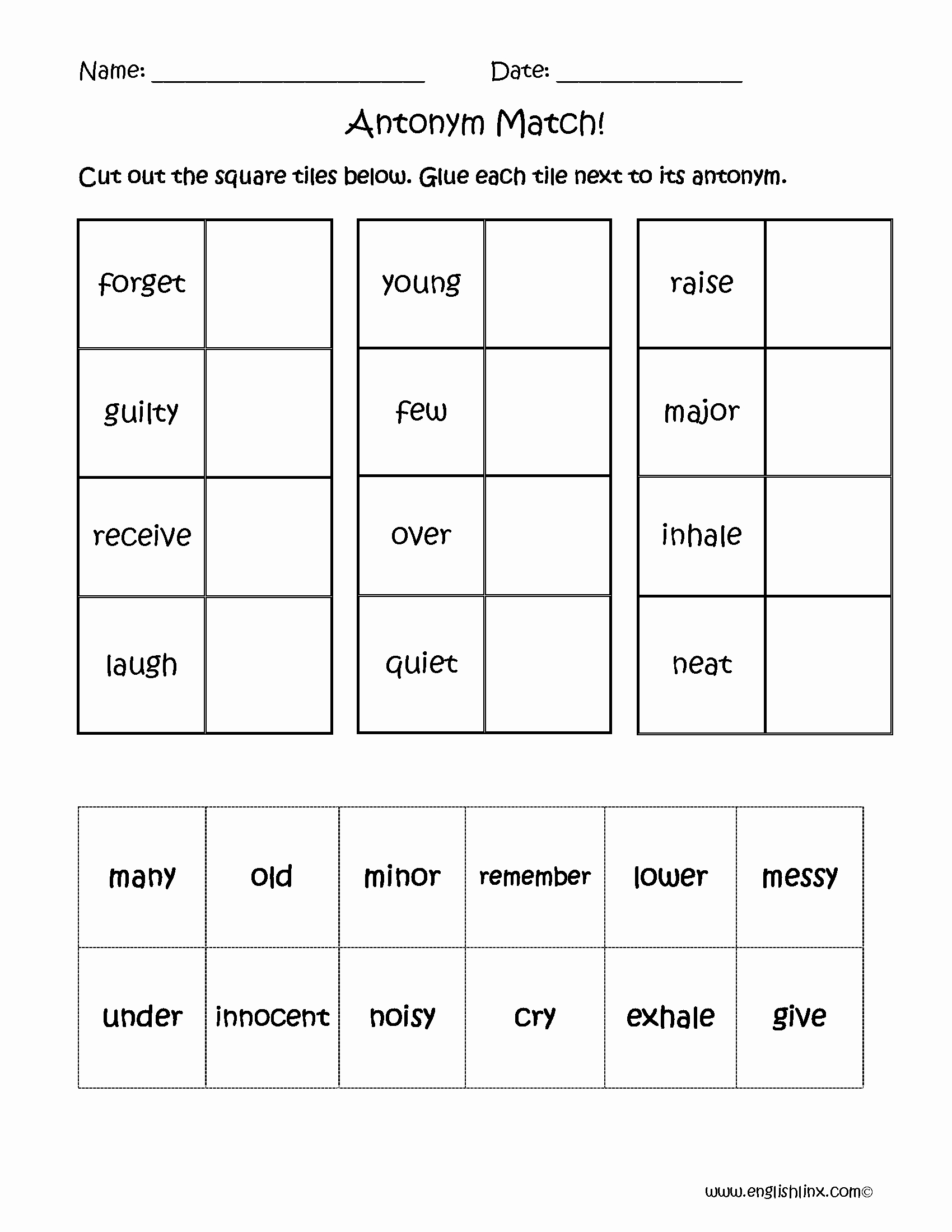 First Grade Antonyms Worksheet Best Of Antonyms Worksheets