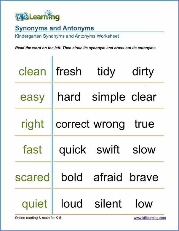 First Grade Antonyms Worksheet Elegant Free Worksheets for Multiple Grade Levels