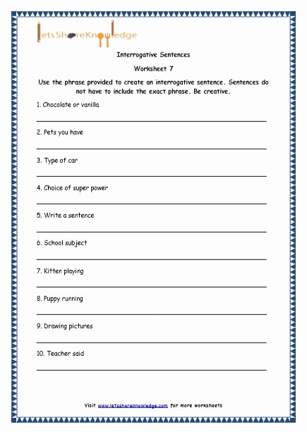 Four Kinds Of Sentences Worksheets Best Of Four Types Sentences Worksheet Unique Grade 4 English