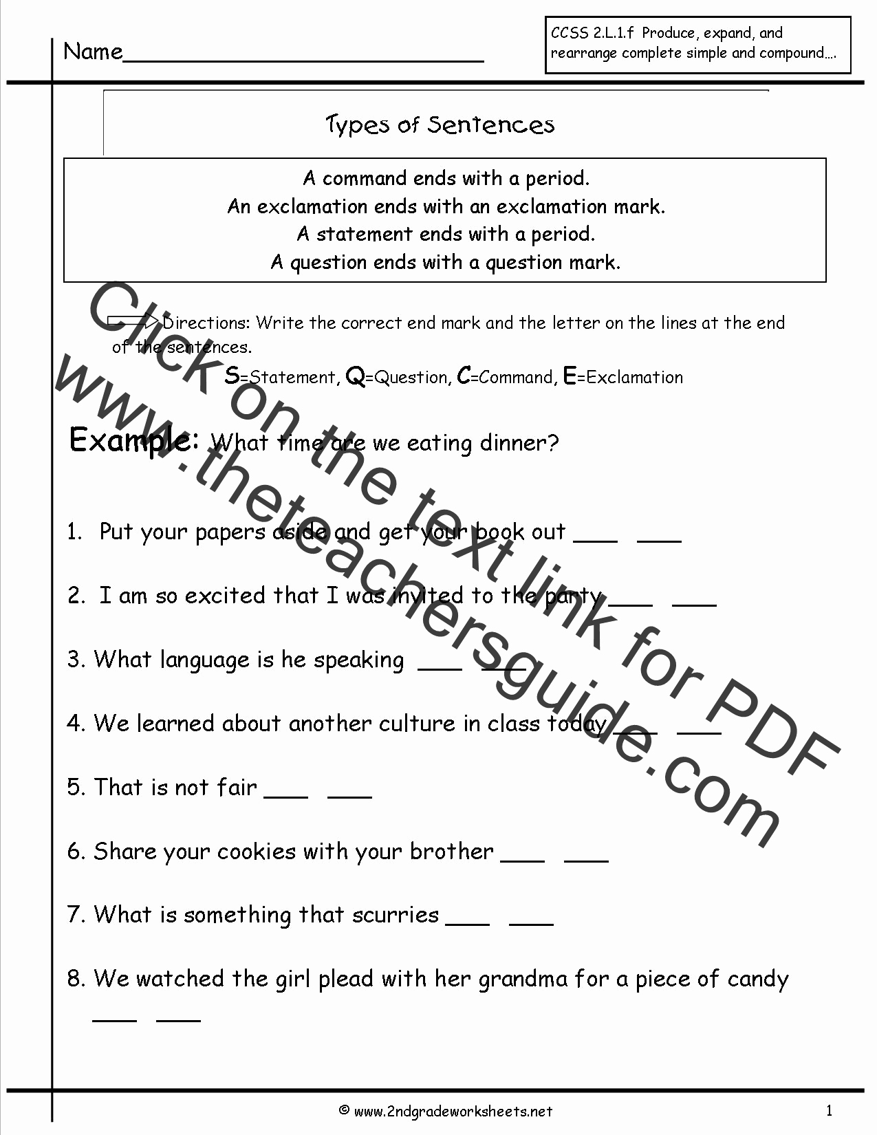 Four Kinds Of Sentences Worksheets Best Of Second Grade Sentences Worksheets Ccss 2 L 1 F Worksheets