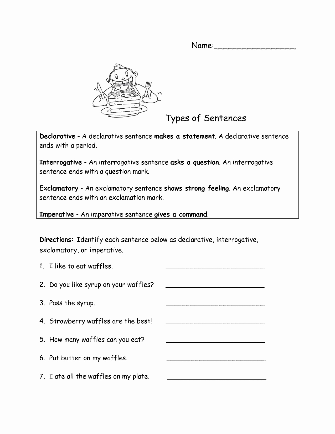 Four Kinds Of Sentences Worksheets Elegant 14 Best Of 4 Types Sentences Worksheets 4