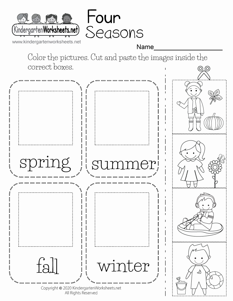 Four Seasons Kindergarten Worksheets Best Of Four Seasons Worksheet for Kindergarten Free Printable