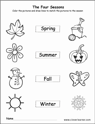 Four Seasons Kindergarten Worksheets Best Of the Four Seasons the Year Worksheets for Preschools